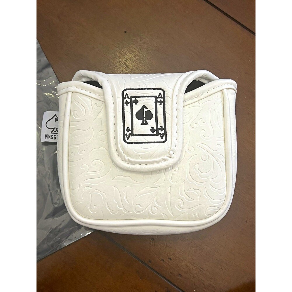 Pins & Aces Golf White Out Ace of Spades Mallet Putter Cover Headcover New NIP